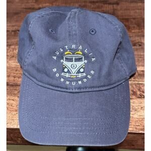 Sydney Down Under Australia Hat Dad Cap Strap Back Blue Gray White Script Flag